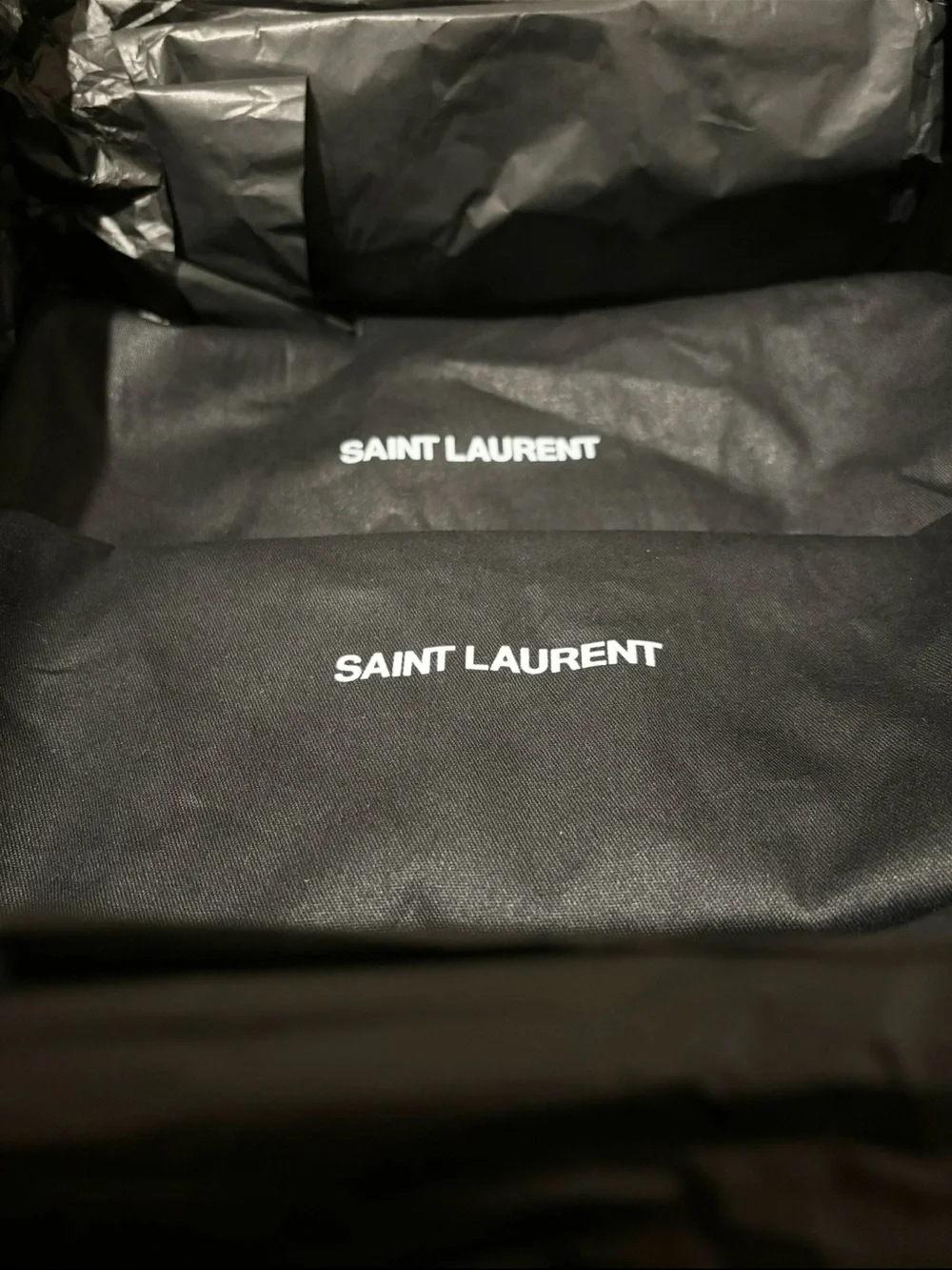 Saint Laurent Black Leather T-Strap Pointed Sandal Heels - Picture 4 of 4